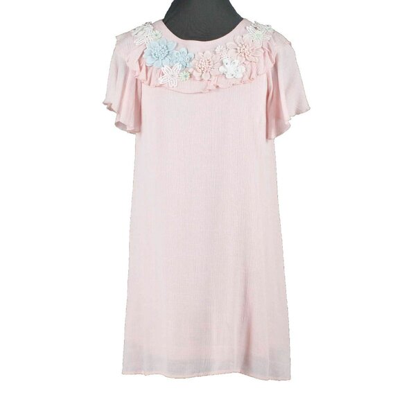 Hannah Banana Other - Hannah Banana Sz 14 Girls Pink Blue White Rhinestone Lined 100% Poly Rayon Dress